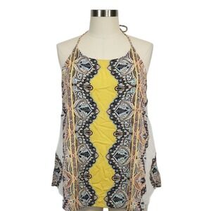 Verse Alecto Stitch Fix Paisley Halter Top Yellow White‎ Womens M